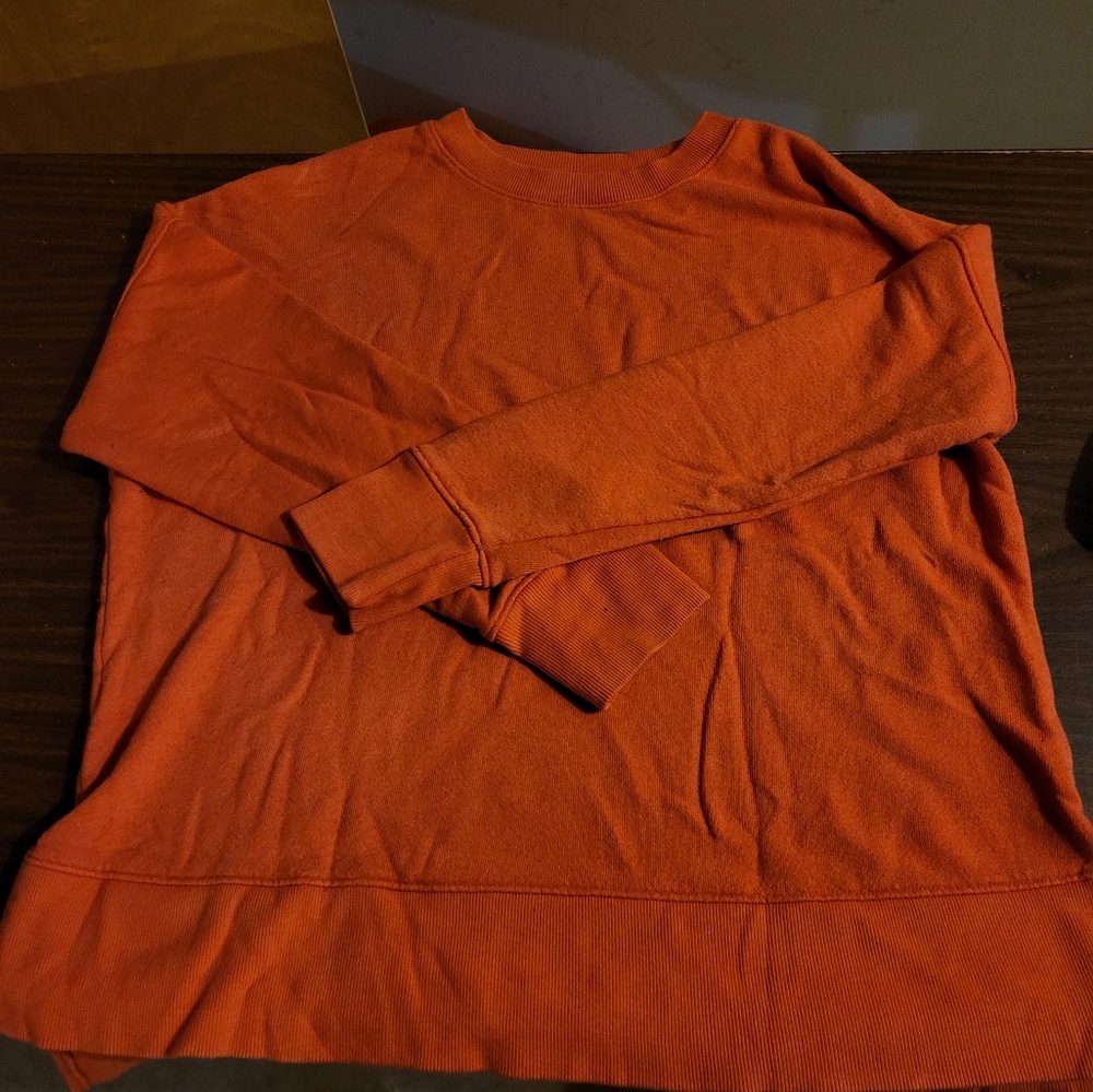 Women's crew neck sweatshirt, Large (12-14), Orange, Excellent condition